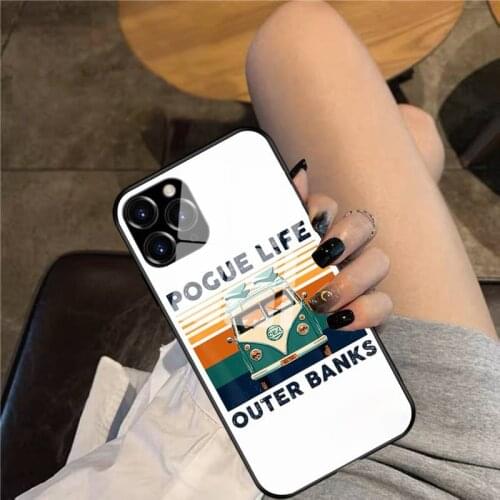 Pogue Life Outer Banks Retro Vintage Phone Case Glass Phone Case For iphone 12 11 Pro Max XS XR X 8 7 Plus SE2 Case