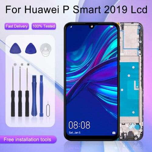 For Huawei P Smart 2019 LCD Touch Screen Digitizer Assembly POT-LX1 L21 LX3 Display Replacement Parts With Frame