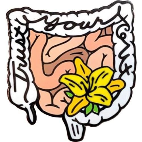 Intestines Enamel Lapel Pin Digestion, Gastrointestinal System, Medical Pins and Gift