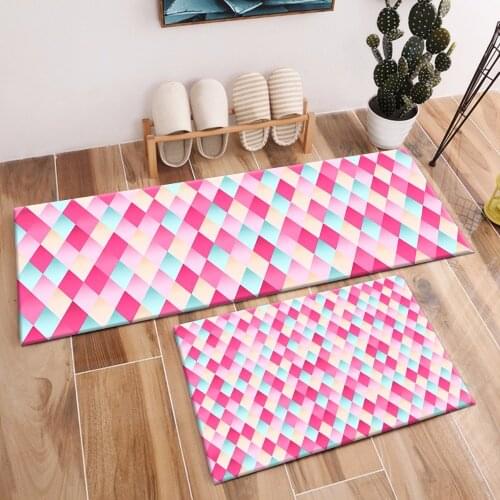 Geometry Plaid Area Rugs And Crystal Velvet Carpets For Kids Baby Home Living Room Large Bedroom Study kitchen Door Floor Mats