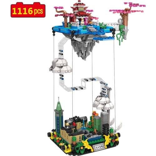 City Creator Series Chinese Traditional Mid-Autumn Festival "GuangHanGong" Palace "Chang e" Building Blocks Bricks Toys Gifts