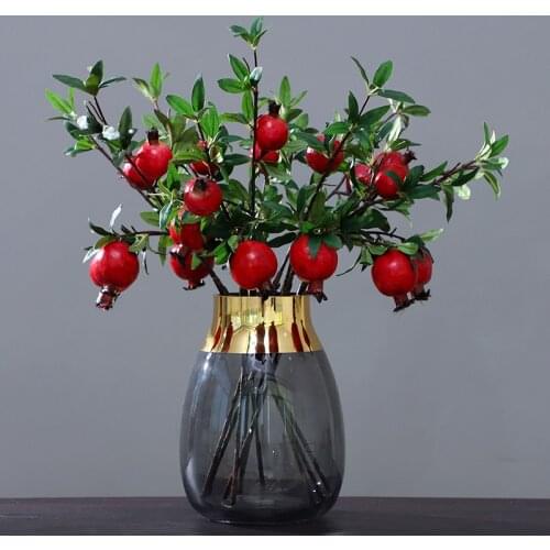 1Pcs Fake Artificial Rose Fruit Pomegranate Berries Red Yellow Bouquet Floral Garden Home Decor Berries diy Artificial flowers