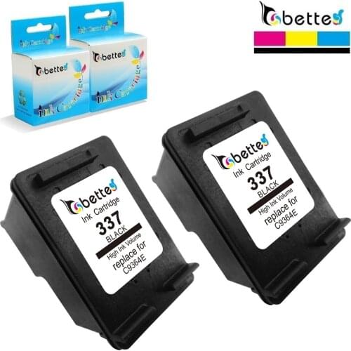 2PK,BETTE Ink Cartridge Replacementfor HP 337 hp337 Photosmart C4100 C4110 C4140 C4150 C4170 C4173 C4175 C4180 C4188 C4190 C4193
