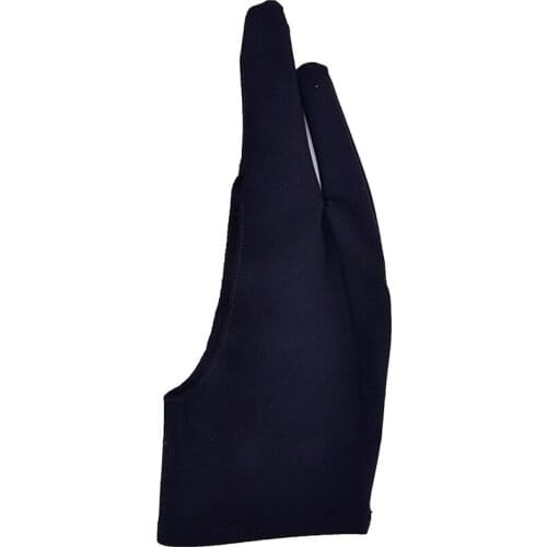 Creative artist drawing glove for any Graphics drawing Tablet Black 2 finger anti-fouling for two hands free size