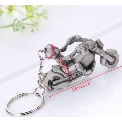 Creative Skull Skeleton Motorcycle Pendant Key Chain Keyring Keyfob Strange Gift XX9C