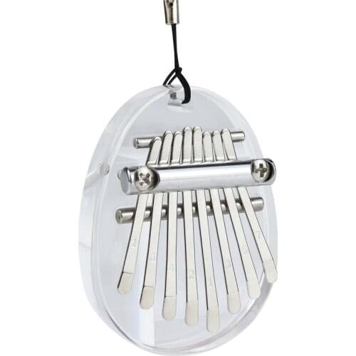 Mini Thumb Piano Portable 8-tone Acrylic Crystal Kalimba Mbira Sanza With Lanyard Mini Kalimba Piano Keyboard Musical Instrument