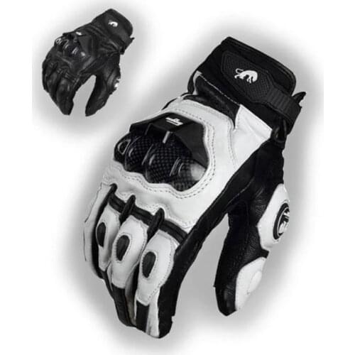 Motorcycle Gloves black Racing Genuine Leather Motorbike white Road Racing Team Glove men summer winter