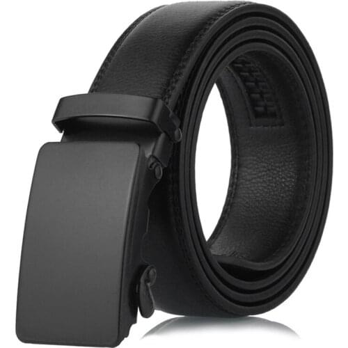Men Automatic Click Buckle Belt Business Work Waistband Mens Casual Slide Ratchet Dress Belt