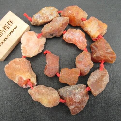 APDGG Natural Carnelian Red Agate Freeform Rough Nugget Loose Gemstone Beads 16" Jewelry Making DIY