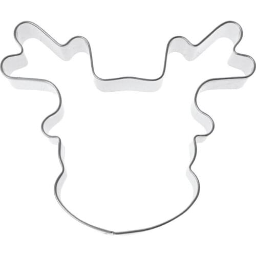 New Stainless Steel Cookie Cutter Biscuit Mold Christmas Deer Head Reindeer Mould DIY Tool Fondant Cutter Gingerbread Man Cookie