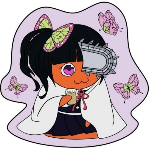 Wholesale 1 Pcs Demon Slayer Chainsaw Man Jointly Brooches Japanese Anime Figues Tsuyuri Kanao Pochita Pins for Women Men Gifts