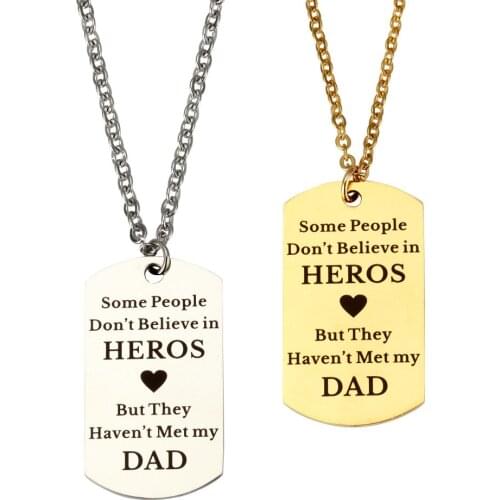 Lettering Necklace Some People Don`t Believe in Stainless Steel Simple Necklace Fashion Jewelry Fathers Day Hero Gift