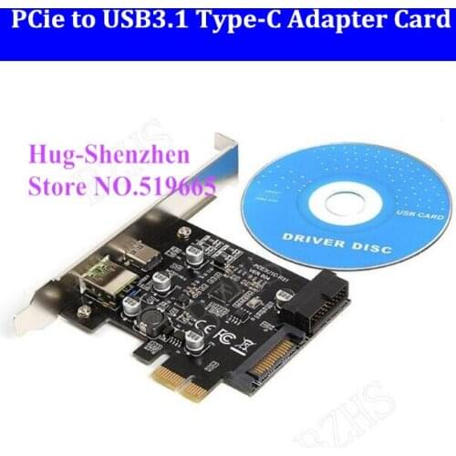 PCI-E PCIE PCI Express to USB3.1 Type-C adapter card pcie to USB 2.4A and 19PIN Front USB adapter card