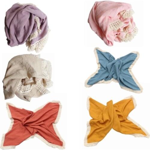 Newborn Swaddle Muslin Unisex Tassel Infant Baby Blanket Wrap Receiving Blanket