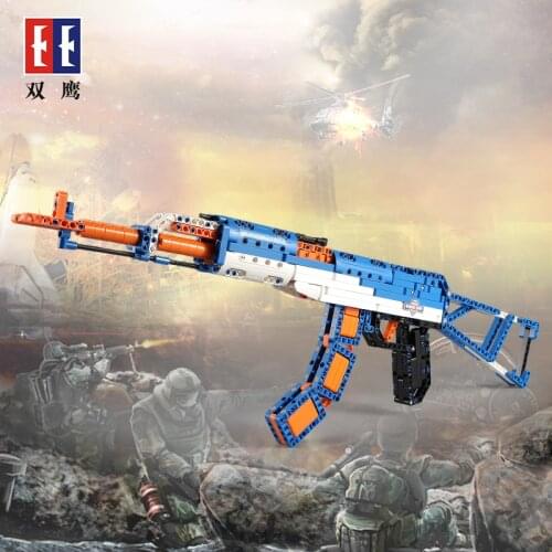Field Technic Gun King Building Blocks Military SWAT WW2 Wars AK-47 Toy Gun Weapon Guns Bricks Toys For Boys Christmas Gift