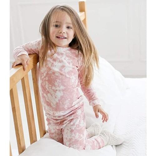 Pudcoco Kids Girl Shirt Jogger Pants Suit Round Neck Long Sleeve Tie-Dye Printed Autumn Spring Trousers Clothes Sets 1-6 Years
