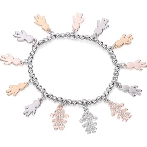 Multi Charms Boy Girls Colorful Round Crystal Bead Bracelet & Bangle For Women Vintage Jewelry Wristband Gift Pulseira Feminina