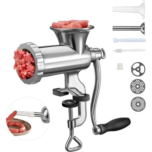 Manual Meat Grinder & Sausage Noodle Dishes Handheld Making Gadgets Stainless Steel Mincer Pasta Maker Home Kitchen Cooking Tool
