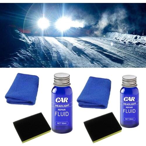 Car Headlight Polishing Agent Scratch Remover Repair Fluid Maintenance Clean Retreading Agent Spray Towel Sponge 30ML 50ML