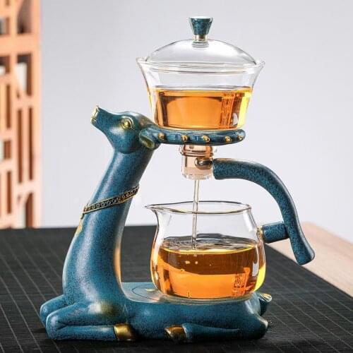 Glass Teapot Infuser Magnetic Tea Making Drip Pot Maker Reindeer Ornament