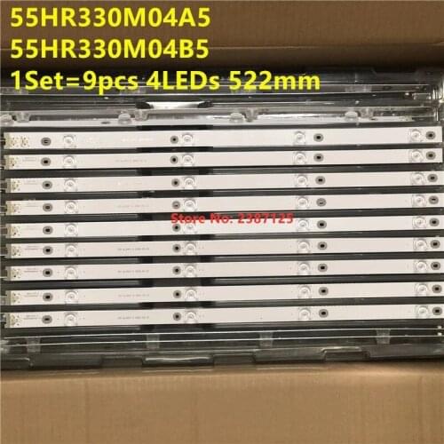 9pcs/set LED backlight strip for TCL L55P3CUS LVU550ND1L cd9w27 55BC7600 55U6780C 4C-LB5504-HR17J HR18J 55HR330M04B5 V4