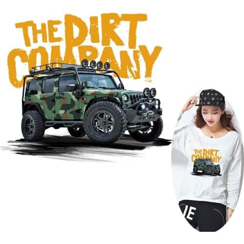 DIY SUV Applique Camouflage Iron On Transfer For Clothing Motorcycle Biker Patces On Clothes Thermo-Stickers Applique Stripe