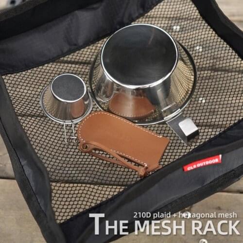 Outdoor Folding Table Hanger Basket Hanging Storage Mesh Net Camping Equipment Aluminum For Outdoor Camping Accessories