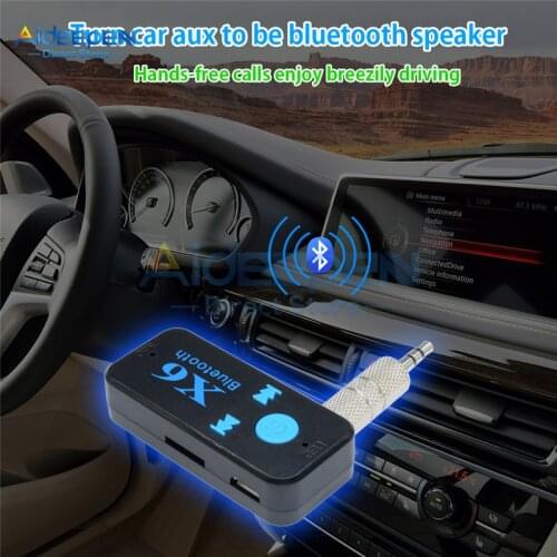 X6 Universal Wireless Bluetooth 5.0 Receiver 3.5mm AUX Car Stereo Audio Music With Microphone HandFree Adapter Support TF Card