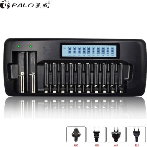 PALO LCD Battery Charger for 1.2V AA AAA NiMH Battery 18650 14500 18500 26650 3.7V LI-ION battery Smart Charger
