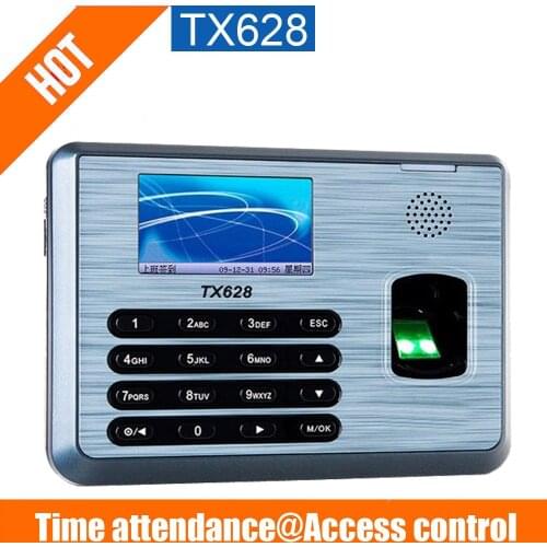 ZK TX628 3 inch color screen New TX628 TCP/IP RS232/485 biometric fingerprint time attendance recorder time clock SDK
