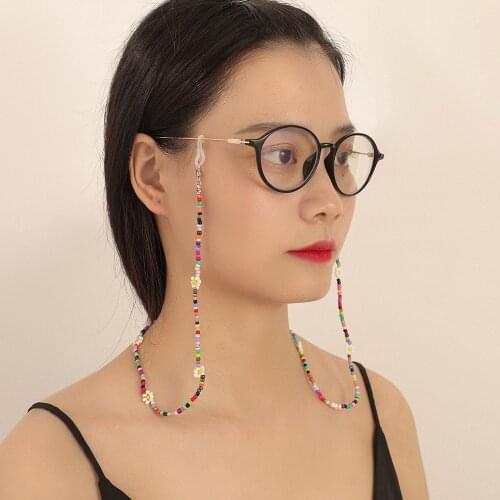 ZV 1Pcs Eyeglass Chain Strap Women Jewelry Face Cover Flower Strap Necklaces Sunglasses Lanyard For Mask Holder