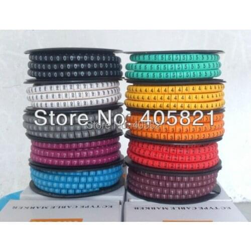 1.5mm2 Colorful EC-0 number 0-9 PVC Round Cable Marker
