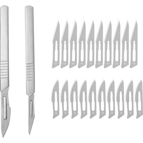 10pcs Carbon Steel Surgical Scalpel Blades + Handle Scalpel DIY Cutting Tool PCB Repair Animal Surgical Knife