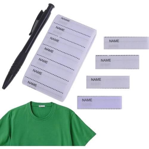 100pcs White Washable Iron on Name Labels Garment Fabric Tags Marker Set for Clothes Sewing Accessories
