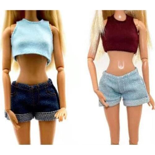 29cm doll princess denim loose trousers sleeveless TOY Mock doll