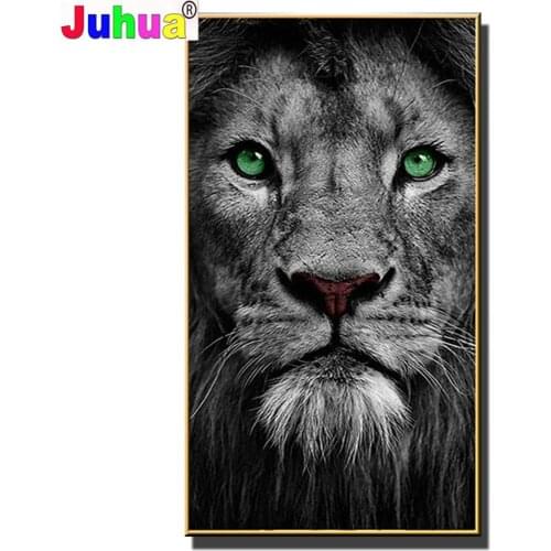 Animals Diamond Painting Big Large Size Picture Lion Diamond Embroidery Home Decor Modern Full SquareRound Diamond Mosaic DIY
