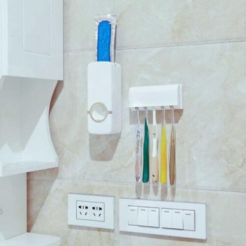 Bathroom Automatic Toothpaste Squeezer Toothpaste Dispenser Toothbrush Holder Wall Suction Wash Set Home Accessories