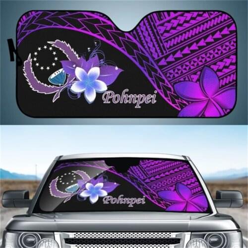 Kosrae Pohnpei Polynesian Plumeria Car Sunshade Car front windshield sunshade curtain Auto Accessories Anti UV Sun Visor Protect