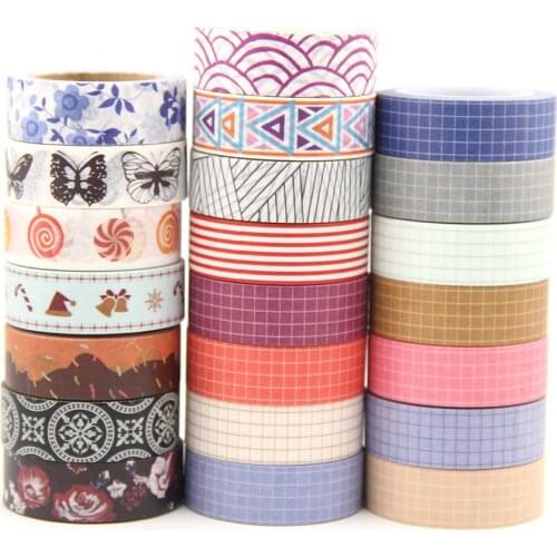 B427-B450 1PC Kawaii grid Decoration Tape Paper Washi Masking Tape Creative Scrapbooking Stationary School Supplies