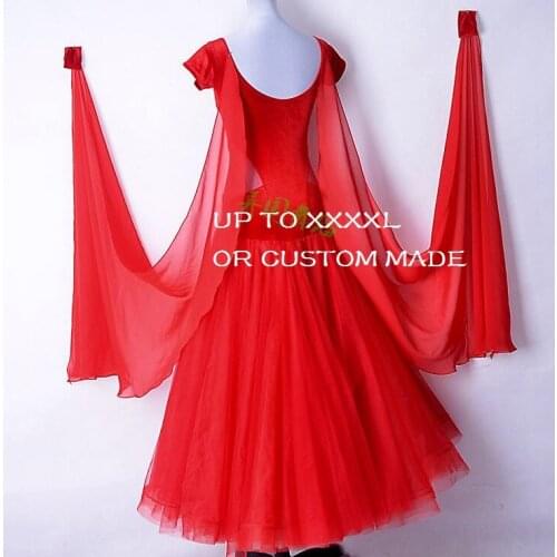 Ballroom dance modern dance velvet three big swing with large floating sleeves short sleeved performance service W14063