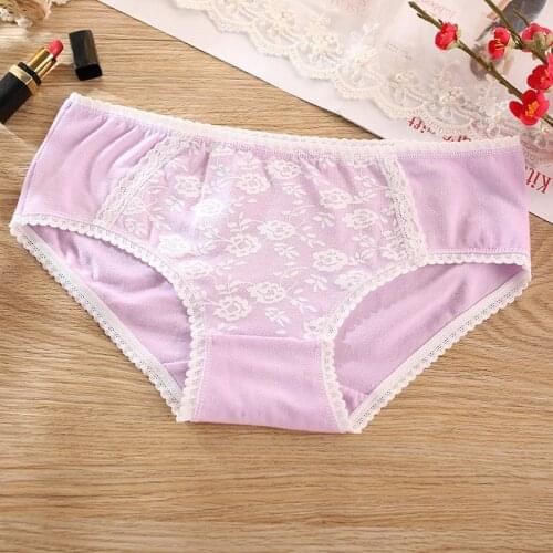 Free Shipping 5Pcs/lot New Girl Underpants Womens Cotton Waist Girl Briefs Lady Panties Triangle Bottom Crotch Underwea AMA015