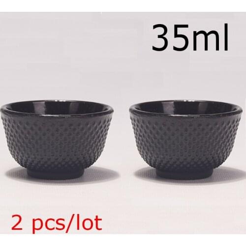 Hot Sale 2pcs Cast Iron Teacups Set Teacup Cups Mugs For Japanese Tetsubin Drinkware 35ml Handmade Kung Fu Tools Top-grade Mug
