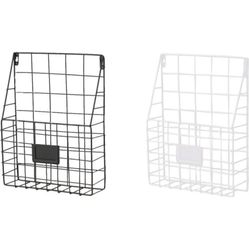 Hot Metal Mesh Wire Shelf Hanging Folder Mail Document Organizer Newspaper Magazine Storage Shelf Wall Shelves