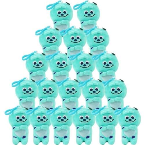 20pcs/lot Sullivan Unversity Plush Toy Sulley Inc. Soft Keychain Pendant Dolls With Hooks Cute Soft Stuffed Cotton Toy 10cm