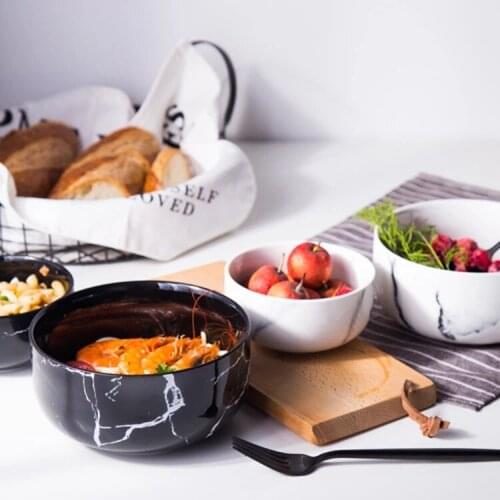 Marble design ceramic bowls porcelain dinner bowls dinnerware noodle rice bowl