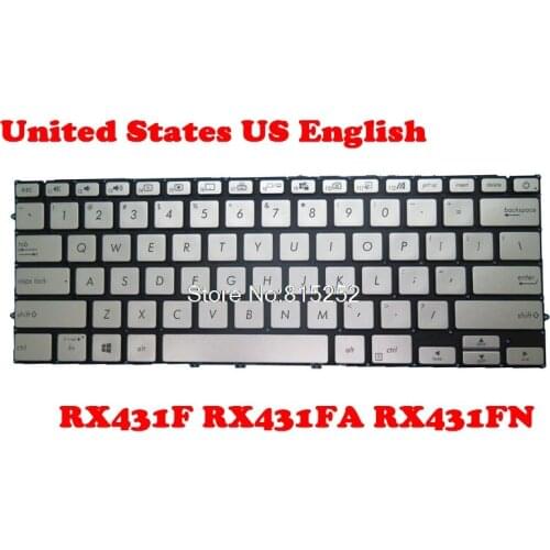 Laptop Keyboard For ASUS ZenBook 14 UM431 UM431DA RX431F RX431FA RX431FN US United States sliver With Backlit