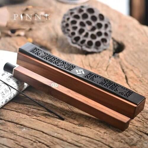 PINNY Classical Solid Wooden Incense Burner Rosewood Retro Stick Censer Tea Ceremony Accessories Sandalwood Incense Base