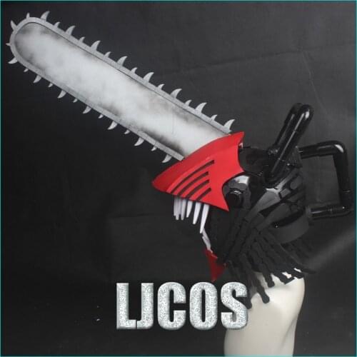 Hot Anime Chainsaw Man Denji Helmet Chainsaw Hood Cosplay Weapon Halloween Carnival Custom Hand Made Prop