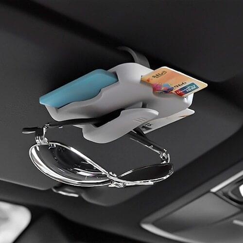 LOEN Car Sun Visor Card Holder card holderCar card slot multi-function storage box parking card Glasses Case Auto Accessories