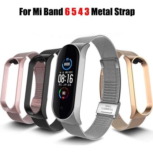 Strap For Xiaomi Mi Band 3 4 5 6 Wrist Metal Bracelet Screwless Stainless Steel MIband for Mi Band 6 4 3 5 Strap Wristbands